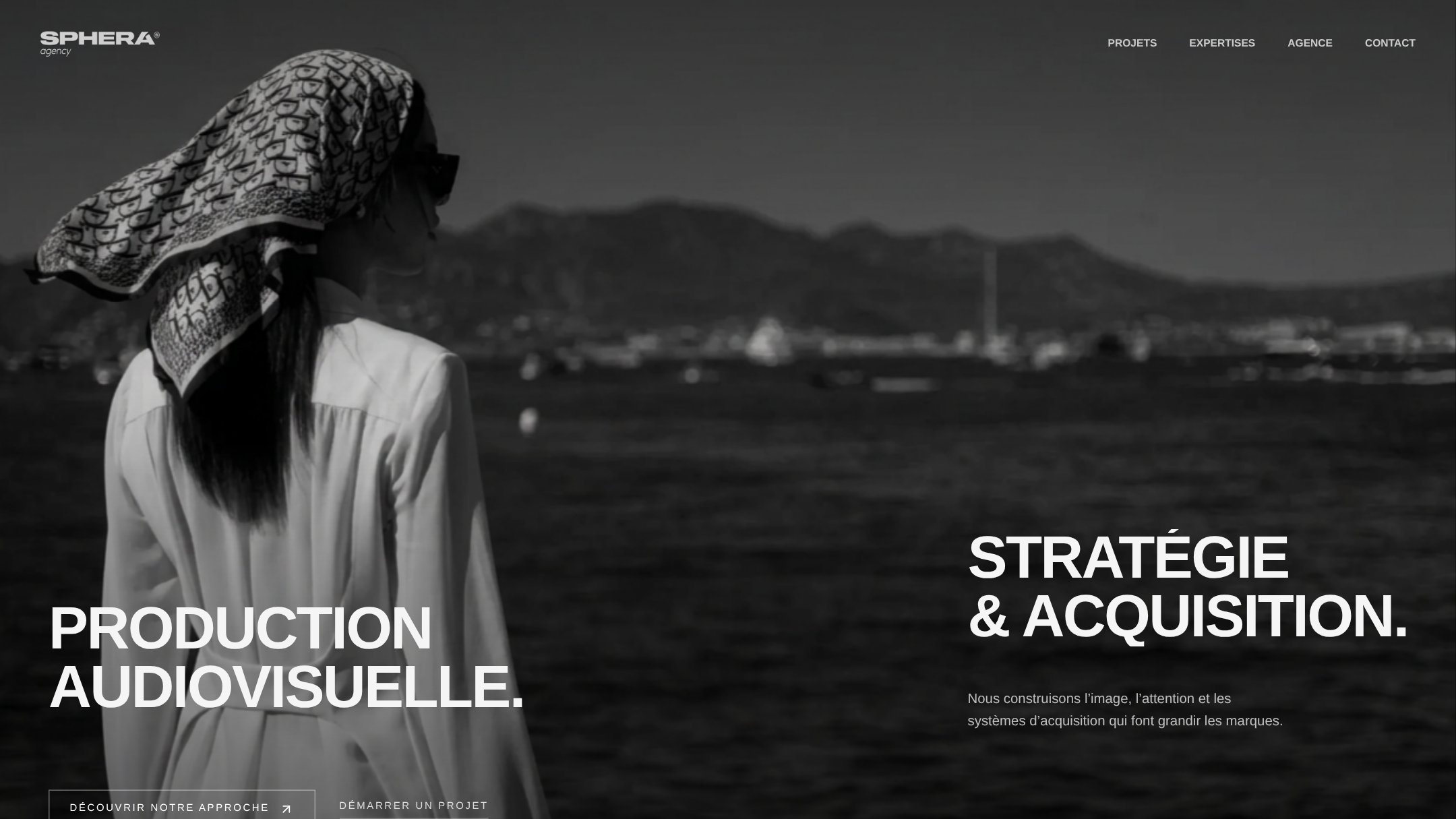 Page d’accueil du site SPHERA Agency